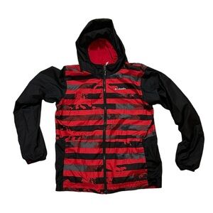 Columbia Pixel Grabber Reversible Jacket Boy’s L 14/16 Red Black Youth Hooded